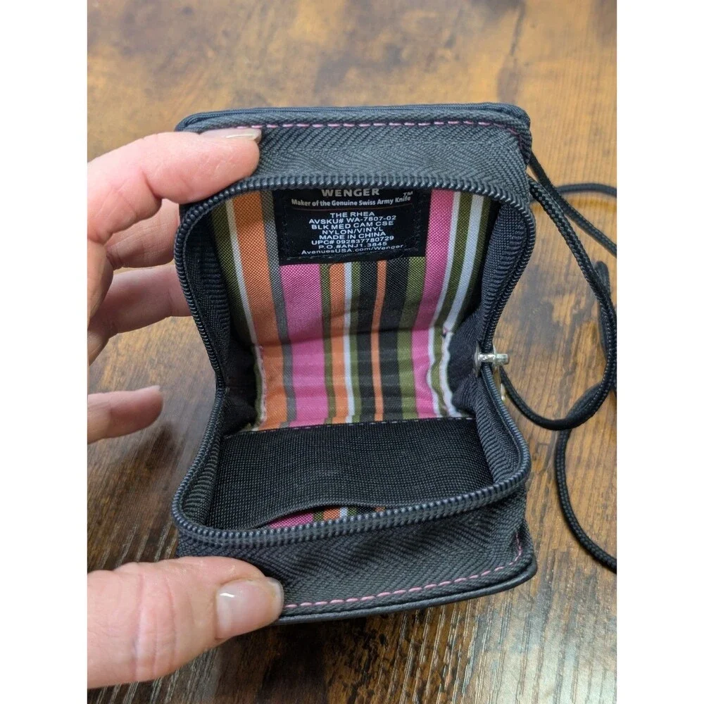 SWISS GEAR RHEA SMALL CAMERA Case GoPRO Case Size Black PINK STITCHING